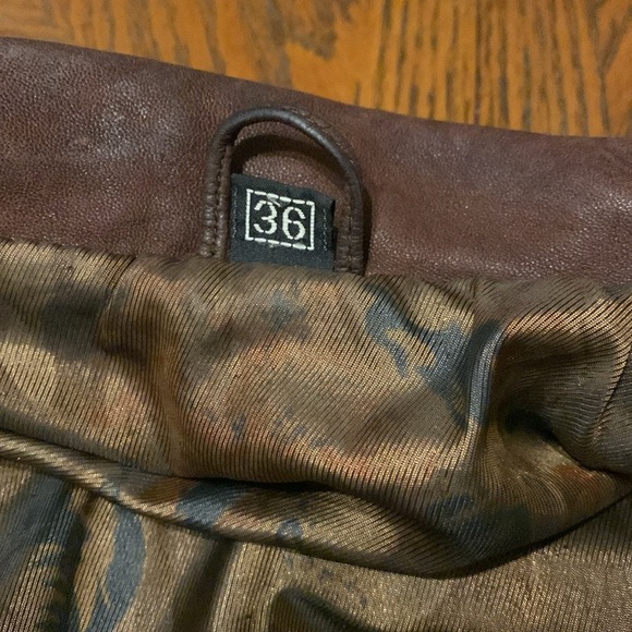 Vintage Nappa Lamb Sueded Leather Brown Bomber Jacket Coat 80s 90s 36 Medium - Picture 6 of 17